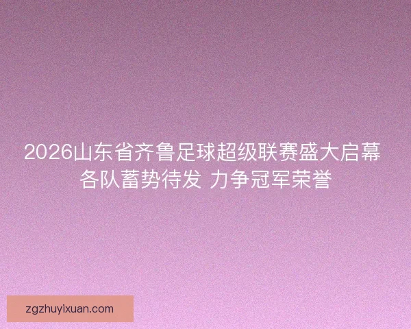 2026山东省齐鲁足球超级联赛盛大启幕 各队蓄势待发 力争冠军荣誉 2026山东省齐鲁足球超级联赛盛大启幕 各队蓄势待发 力争冠军荣誉