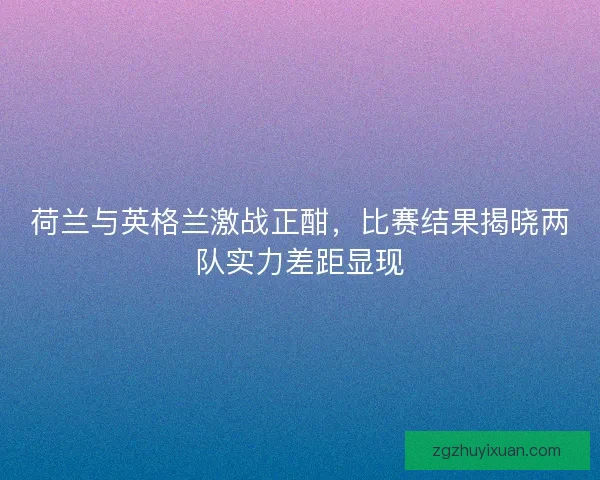 荷兰与英格兰激战正酣,比赛结果揭晓两队实力差距显现 荷兰与英格兰激战正酣,比赛结果揭晓两队实力差距显现