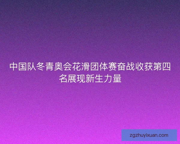 中国队冬青奥会花滑团体赛奋战收获第四名展现新生力量