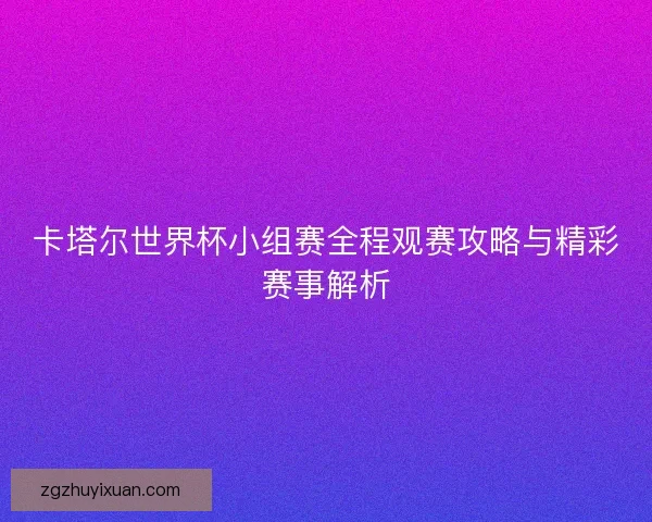 卡塔尔世界杯小组赛全程观赛攻略与精彩赛事解析