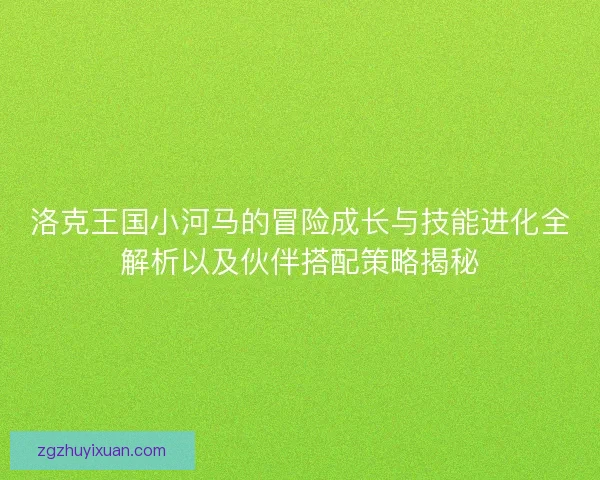 洛克王国小河马的冒险成长与技能进化全解析以及伙伴搭配策略揭秘